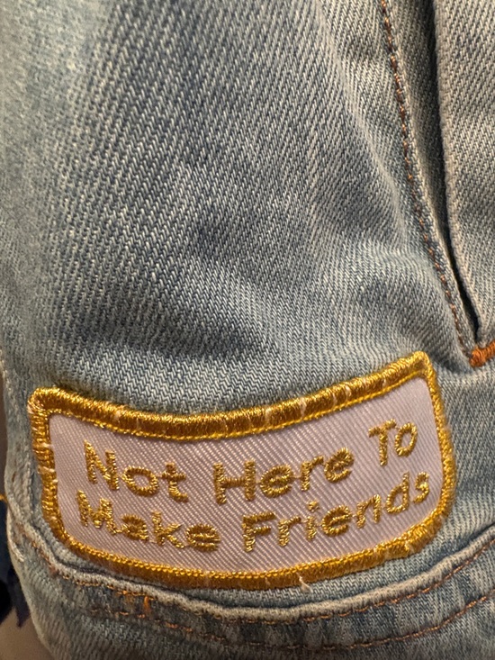 Vintage Denim Jacket Patches vote, cannabis, bowling, motorcycle, Large unisex - Picture 6 of 10